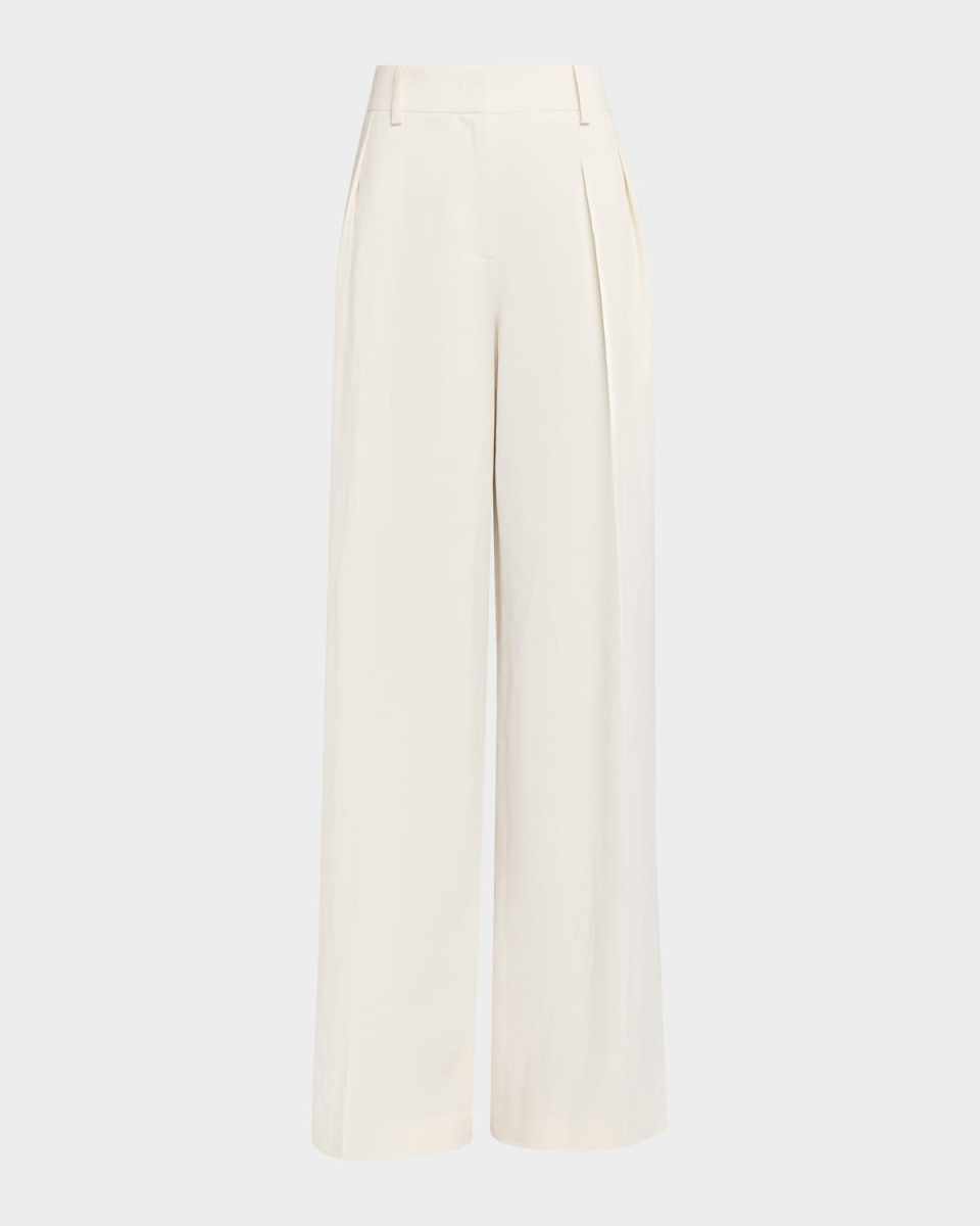 Sandwashed Linen Pleated Slouch Trousers